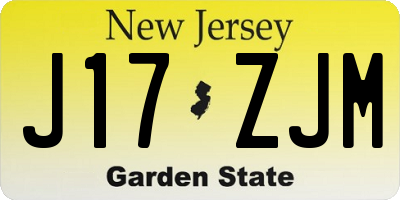 NJ license plate J17ZJM