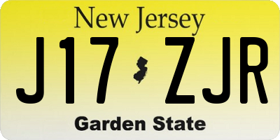 NJ license plate J17ZJR