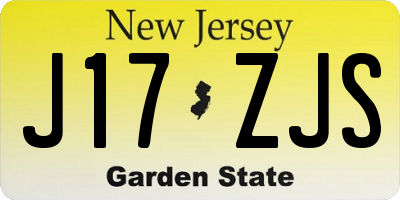 NJ license plate J17ZJS