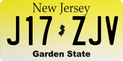 NJ license plate J17ZJV