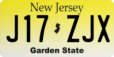NJ license plate J17ZJX