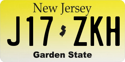 NJ license plate J17ZKH