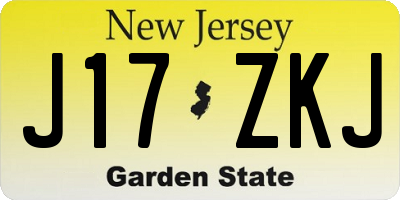 NJ license plate J17ZKJ