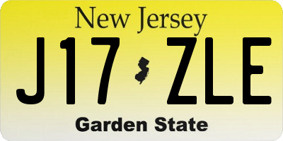 NJ license plate J17ZLE