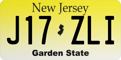 NJ license plate J17ZLI