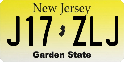 NJ license plate J17ZLJ
