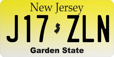 NJ license plate J17ZLN