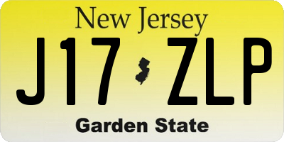 NJ license plate J17ZLP