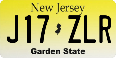 NJ license plate J17ZLR