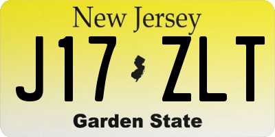 NJ license plate J17ZLT