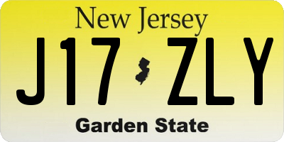 NJ license plate J17ZLY