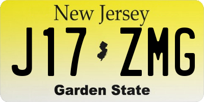 NJ license plate J17ZMG