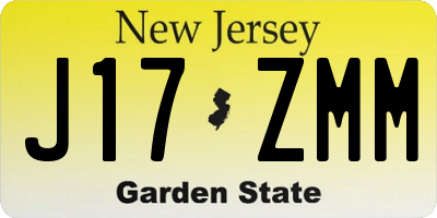 NJ license plate J17ZMM