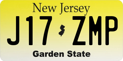 NJ license plate J17ZMP