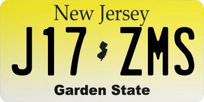 NJ license plate J17ZMS