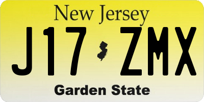 NJ license plate J17ZMX