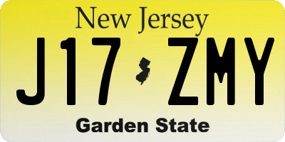 NJ license plate J17ZMY