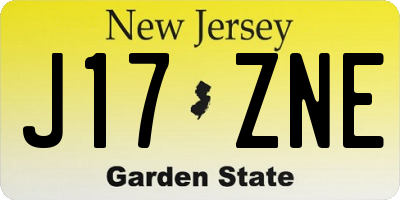 NJ license plate J17ZNE