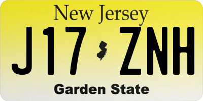 NJ license plate J17ZNH