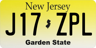 NJ license plate J17ZPL