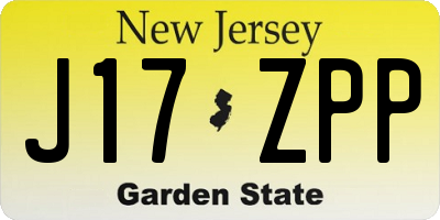 NJ license plate J17ZPP