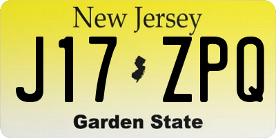 NJ license plate J17ZPQ