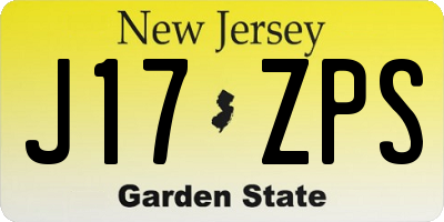 NJ license plate J17ZPS
