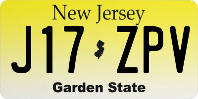NJ license plate J17ZPV