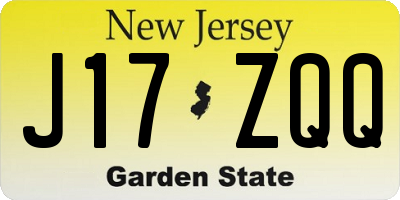 NJ license plate J17ZQQ