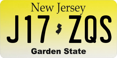 NJ license plate J17ZQS