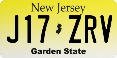 NJ license plate J17ZRV