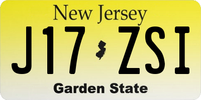 NJ license plate J17ZSI