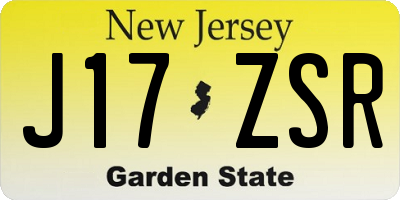 NJ license plate J17ZSR