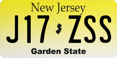 NJ license plate J17ZSS