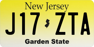 NJ license plate J17ZTA