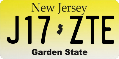 NJ license plate J17ZTE
