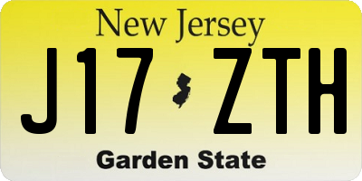 NJ license plate J17ZTH