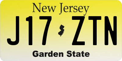 NJ license plate J17ZTN