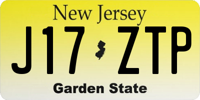 NJ license plate J17ZTP