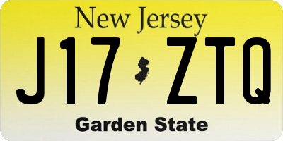 NJ license plate J17ZTQ