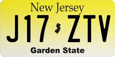 NJ license plate J17ZTV