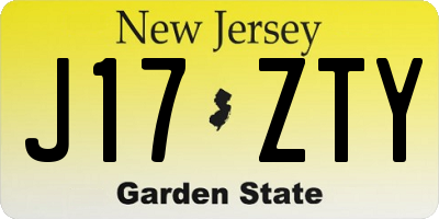 NJ license plate J17ZTY