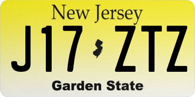 NJ license plate J17ZTZ