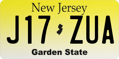 NJ license plate J17ZUA