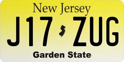 NJ license plate J17ZUG
