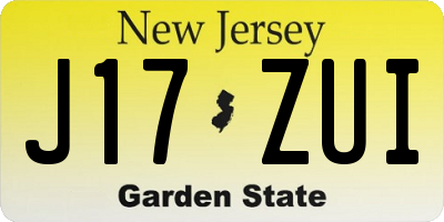 NJ license plate J17ZUI