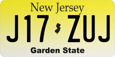 NJ license plate J17ZUJ