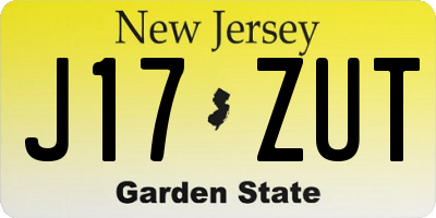 NJ license plate J17ZUT