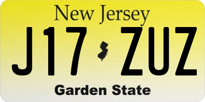 NJ license plate J17ZUZ