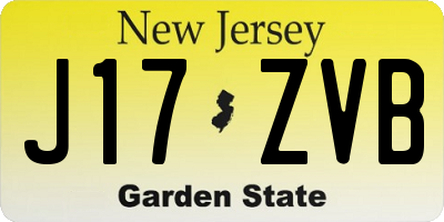 NJ license plate J17ZVB